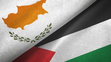 Kıbrıs ve Filistin 'de iki bayrak, tekstil kumaşı ve kumaş dokusu