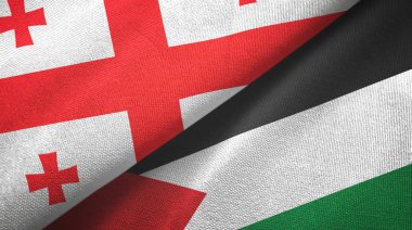 Gürcistan ve Filistin 'de iki bayrak, tekstil kumaşı, kumaş dokusu