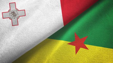 Malta ve Fransız Guyanası iki bayraklı kumaş, kumaş dokusu