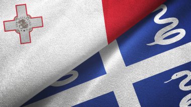 Malta ve Martinik yılanı iki bayraklı kumaş, kumaş dokusu