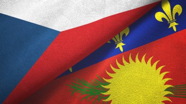 Çek ve Guadeloupe iki bayraklı kumaş, kumaş dokusu