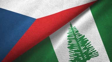 Çek ve Norfolk Adaları iki bayraklı kumaş, kumaş dokusu