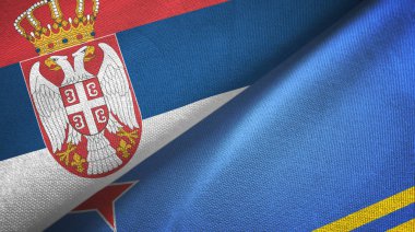 Sırbistan ve Aruba tekstil kumaşı ve kumaş dokusuna iki bayrak dikti