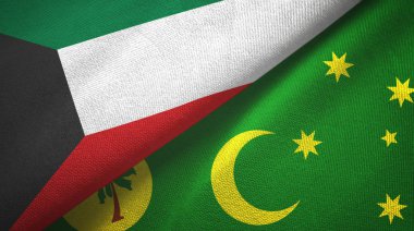 Kuveyt ve Cocos Keeling Adaları iki bayraklı kumaş, kumaş dokusu