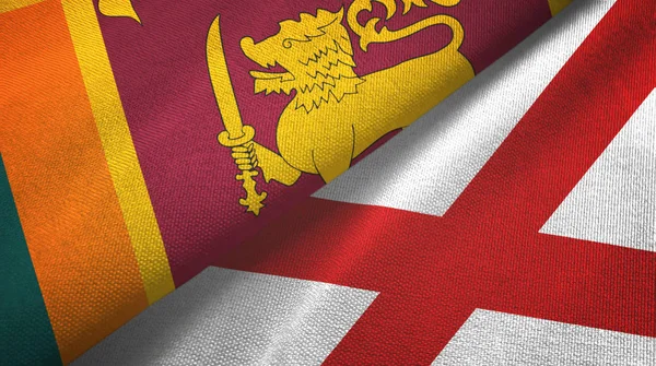 Sri lanka und nordirland zwei flaggen textilstoff, textur — Stockfoto