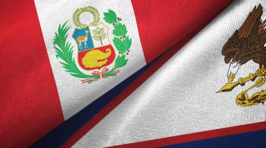 Peru ve Amerikan Samoası iki bayraklı kumaş, kumaş dokusu