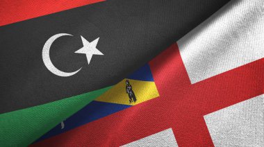 Libya ve Herm tekstil kumaşı ve kumaş dokusuna iki bayrak dikti