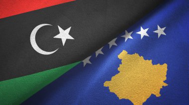 Libya ve Kosova 'da tekstil kumaşı ve kumaş dokusu iki bayrak altında