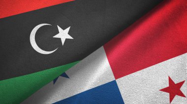 Libya ve Panama 'da iki bayraklı kumaş, kumaş dokusu