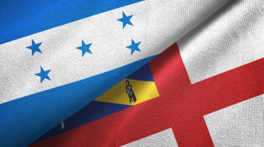 Honduras ve Herm iki bayraklı kumaş, kumaş dokusu