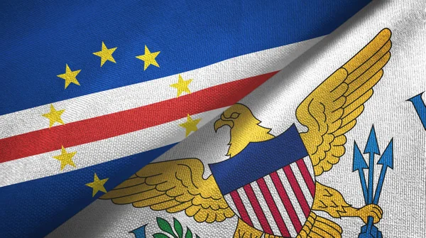 Кабо - Верде і Віргінські острови США два прапори текстильного полотна — стокове фото