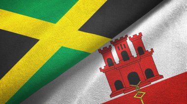 Jamaika ve Cebelitarık iki bayraklı kumaş, kumaş dokusu