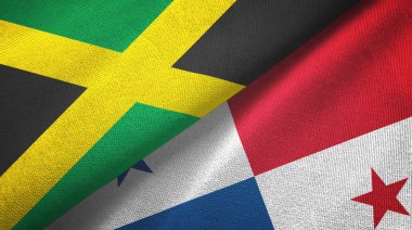 Jamaika ve Panama iki bayraklı kumaş, kumaş dokusu