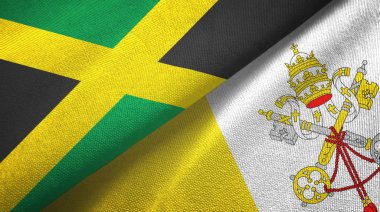 Jamaika ve Vatikan 'da iki bayrak, tekstil kumaşı, kumaş dokusu