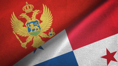 Karadağ ve Panama, tekstil kumaşı ve kumaş dokusuna iki bayrak dikti