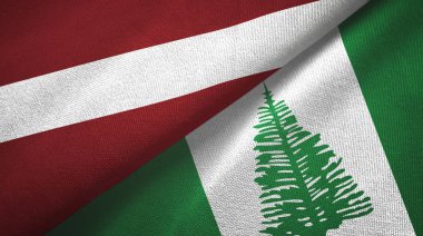 Letonya ve Norfolk Adası iki bayraklı kumaş, kumaş dokusu