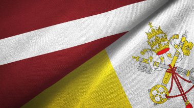 Letonya ve Vatikan 'da iki bayrak, tekstil kumaşı, kumaş dokusu