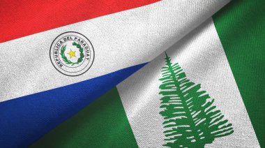 Paraguay ve Norfolk Adası iki bayraklı kumaş, kumaş dokusu