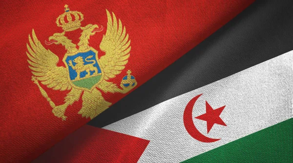 Montenegro and Western Sahara two flags textile cloth, fabric texture — Stock Photo, Image