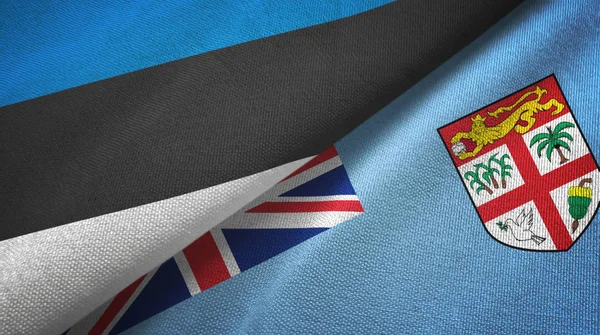 爱沙尼亚和斐济两国国旗纺织品,面料质感 — 图库照片