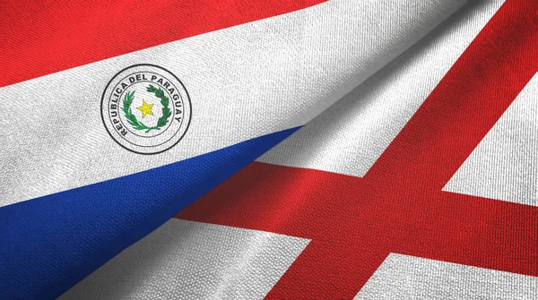 Paraguay and Northern Ireland two flags textile cloth, fabric texture — Stock Photo, Image
