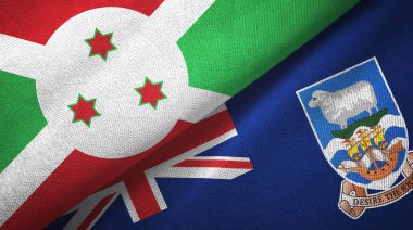 Burundi ve Falkland Adaları iki bayraklı kumaş, kumaş dokusu