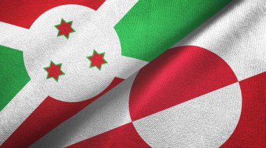 Burundi ve Grönland iki bayraklı kumaş, kumaş dokusu