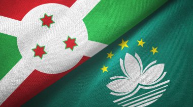 Burundi ve Macau iki bayraklı kumaş, kumaş dokusu
