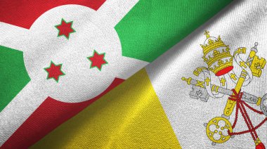 Burundi ve Vatikan iki bayraklı kumaş, kumaş dokusu