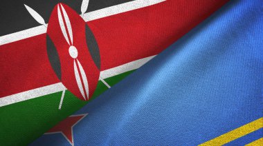 Kenya ve Aruba iki bayrak tekstil kumaşı, kumaş dokusu