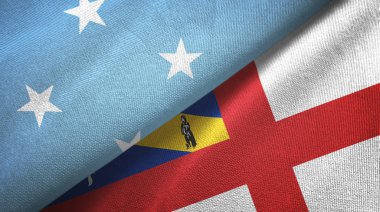 Mikronezya ve Herm iki bayraklı kumaş, kumaş dokusu