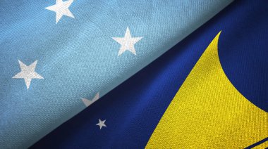 Mikronezya ve Tokelau iki bayraklı kumaş, kumaş dokusu