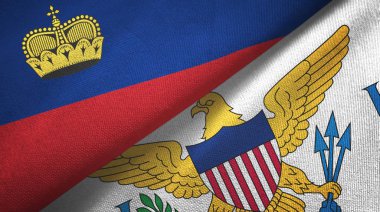 Lihtenştayn ve Virgin Adaları Amerika Birleşik Devletleri iki bayrak tekstil kumaşı