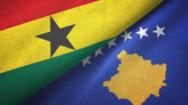 Gana ve Kosova 'da tekstil kumaşı ve kumaş dokusu iki bayrak altında