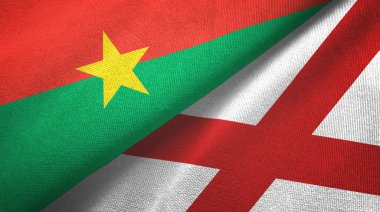 Burkina Faso ve Kuzey İrlanda iki bayraklı kumaş, kumaş dokusu