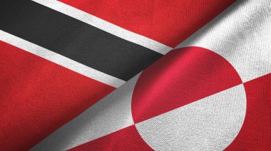 Trinidad ve Tobago ve Grönland iki bayrak tekstil kumaşı, kumaş dokusu