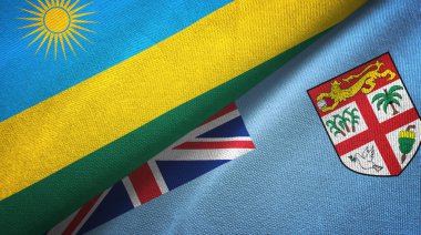 Ruanda ve Fiji iki bayraklı kumaş, kumaş desenli