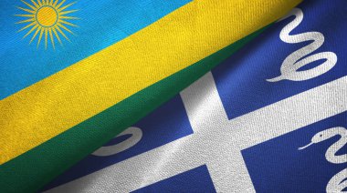 Ruanda ve Martinik yılanı iki bayraklı kumaş, kumaş dokusu