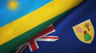 Ruanda, Türkler ve Caicos Adaları iki bayrak tekstil kumaşı, kumaş dokusu