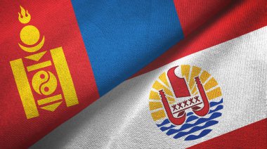 Moğolistan ve Fransız Polinezyası iki bayrak tekstil kumaşı, kumaş dokusu