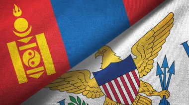 Moğolistan ve Virgin Adaları Amerika Birleşik Devletleri iki bayrak tekstil kumaşı