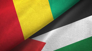 Gine ve Filistin iki bayrak tekstil kumaşı, kumaş dokusu