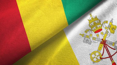 Gine ve Vatikan iki bayraklı kumaş, kumaş dokusu