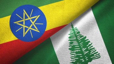 Etiyopya ve Norfolk Adası iki bayraklı kumaş, kumaş dokusu