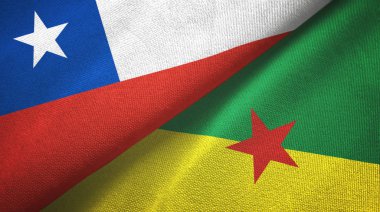 Şili ve Fransız Guyanası iki bayraklı kumaş, kumaş dokusu