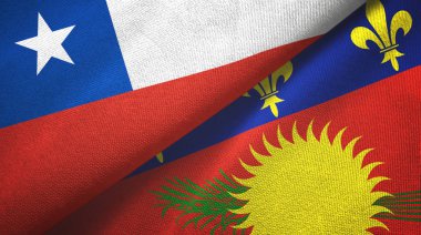 Şili ve Guadeloupe iki bayraklı kumaş, kumaş dokusu