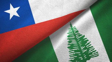 Şili ve Norfolk Adası iki bayraklı kumaş, kumaş dokusu