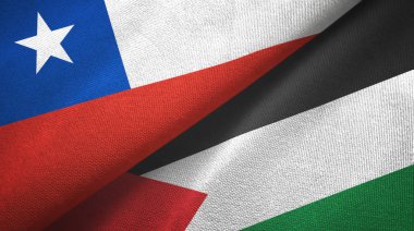 Şili ve Filistin 'de iki bayrak, tekstil kumaş, kumaş dokusu