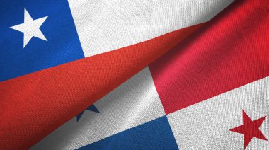 Şili ve Panama iki bayraklı kumaş, kumaş dokusu