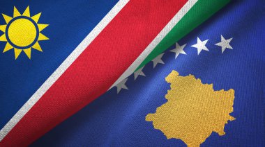 Namibya ve Kosova 'da tekstil kumaşı ve kumaş dokusu iki bayrak altında